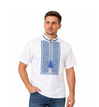 Вишиванка чоловіча короткий рукав біла фулікра, розмір 46 03144 фото